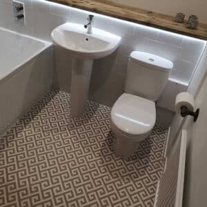 Maze Stone pattern vinyl flooring from For the Floor & More