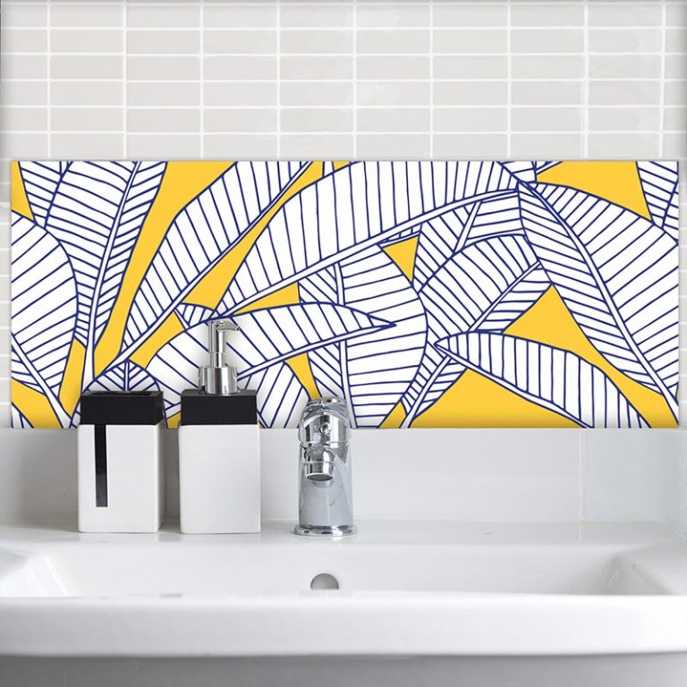 Leaf Pattern Splashback Tropical Feature Tiles & Palm Leaf Pattern Splashbacks! | For The Floor ...