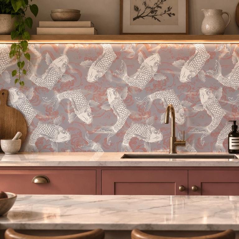 Yumi patterned glass splashback