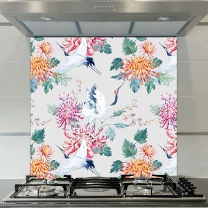 Image of Emiko oriental patterned glass splashback available from forthefloorandmore.com