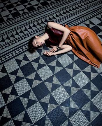 Tiled floors and pattern design from a blog post by forthefloorandmore.com
