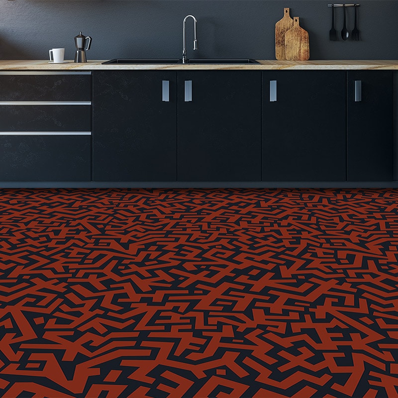 Esta terracotta geometric vinyl flooring