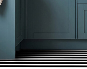 Black stripe vinyl flooring from For the Floor & More