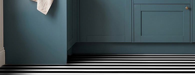 Black stripe vinyl flooring from For the Floor & More