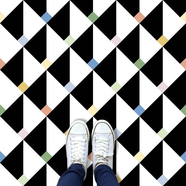 Image of Ancoats black and white patterned vinyl flooring exclusively from For the Floor and More