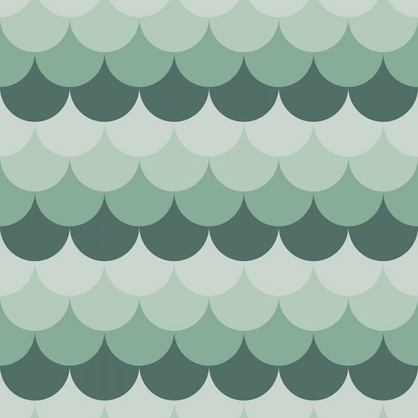 Image of Nova Forest tile scalloped pattern used in a range of home decor products by For the Floor and More