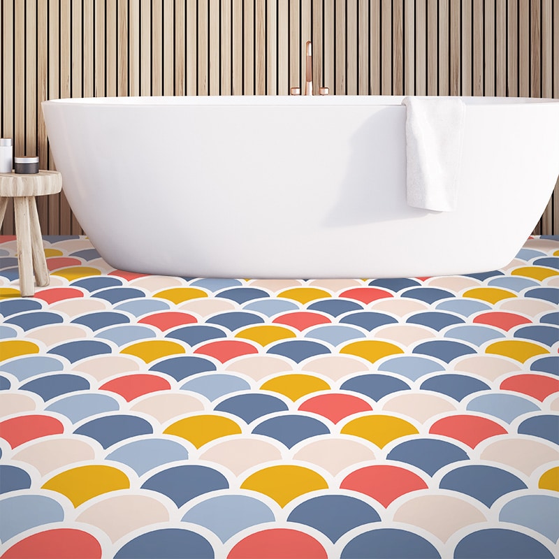 Nova Multi Multi exclusively from For the Floor & More in a modern bathroom.