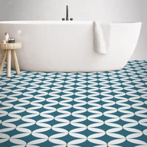 Linn Teal vinyl flooring swatch