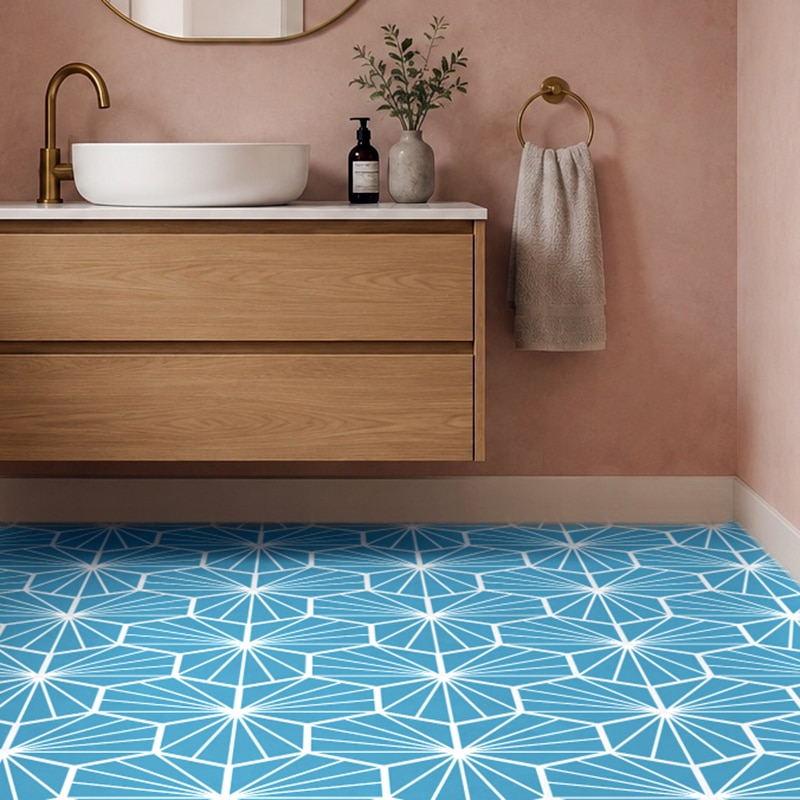 Geo: Jovian Blue flooring in an interior room setting