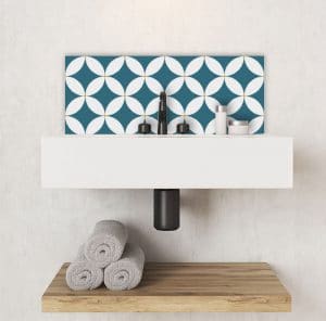 Image of Linn cuban inspired pattern printed geometric design Feature Tile exclusively from forthefloorandmore.com