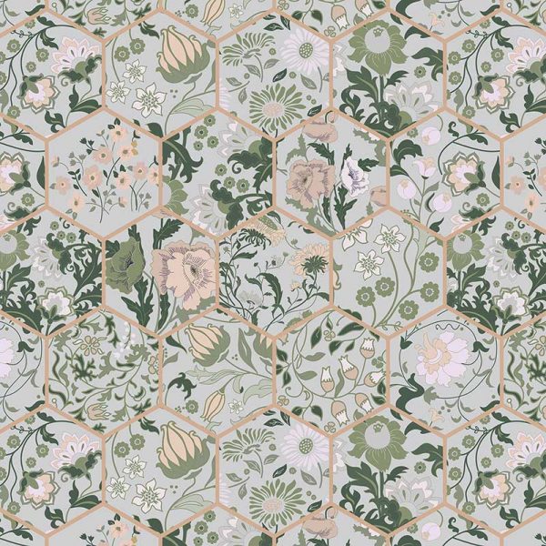 Kassia pattern printed floral design vinyl flooring exclusively from forthefloorandmore.com
