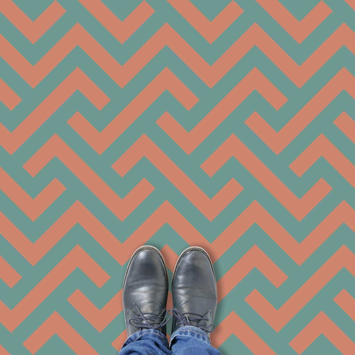 Vestra Two tone parquet style pattern printed geometric design vinyl flooring exclusively from forthefloorandmore.com