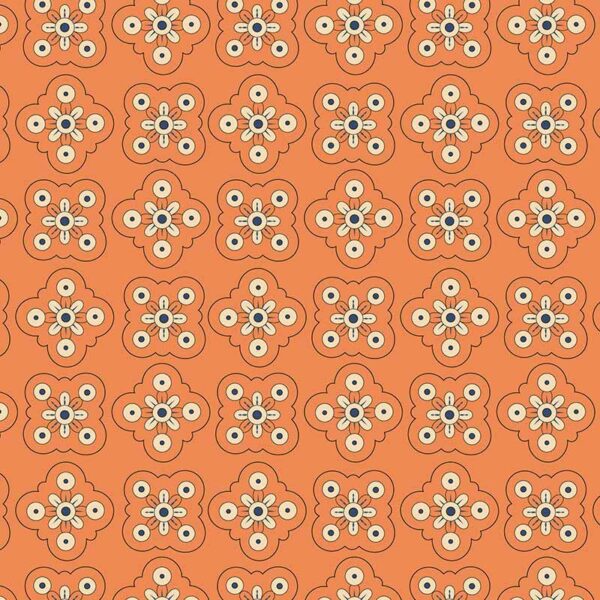 From our Gawthorpe Textiles Collection collaboration, Blanche matches a classic repeating motif with thoroughly modern colours.