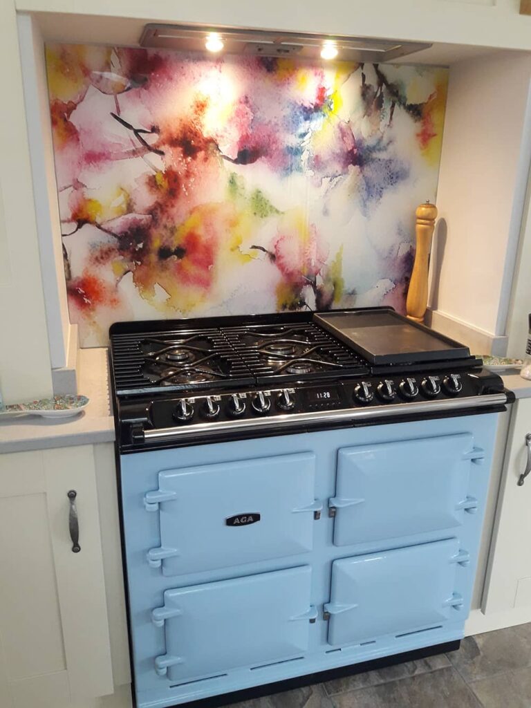 Customer photo of a Bellance pattern splashback from forthefloorandmore.com