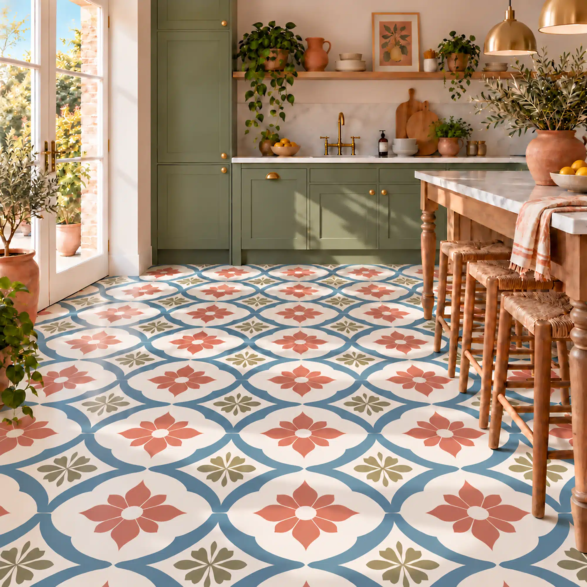 Birchall patterned vinyl flooring in a customer kitchen